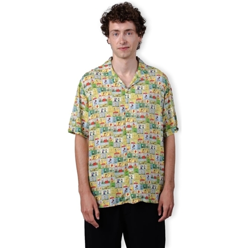 vaatteet Miehet Pitkähihainen paitapusero Brava Fabrics Peanuts Comic Aloha Shirt - Yellow Keltainen