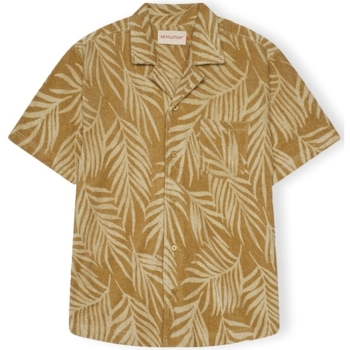 vaatteet Miehet Pitkähihainen paitapusero Revolution Terry Cuban 3101 Shirt - Khaki Keltainen