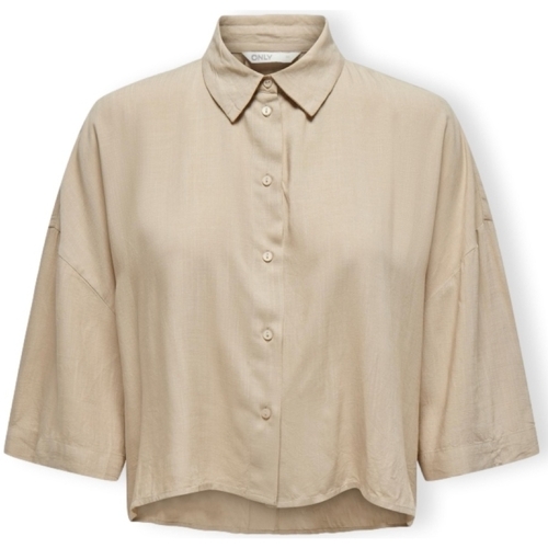 vaatteet Naiset Topit / Puserot Only Noos Astrid Life Shirt 2/4 - Humus Beige