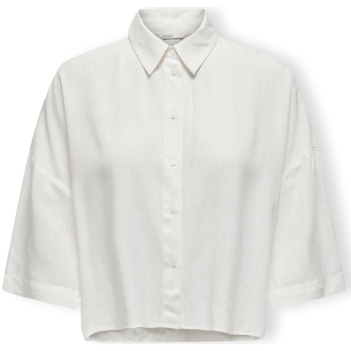 vaatteet Naiset Topit / Puserot Only Noos Astrid Life Shirt 2/4 - Cloud Dancer Valkoinen