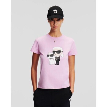 vaatteet Naiset T-paidat & Poolot Karl Lagerfeld 230W1704 IKONIC 2.0 Vaaleanpunainen