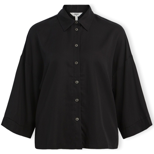 vaatteet Naiset Topit / Puserot Object Noos Tilda Boxy Shirt - Black Musta