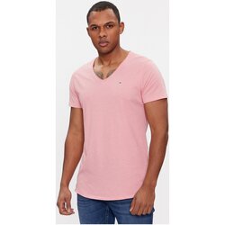 vaatteet Miehet Lyhythihainen t-paita Tommy Jeans DM0DM09587 Vaaleanpunainen