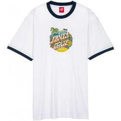 vaatteet Miehet T-paidat & Poolot Santa Cruz Aloha dot front ringer Valkoinen