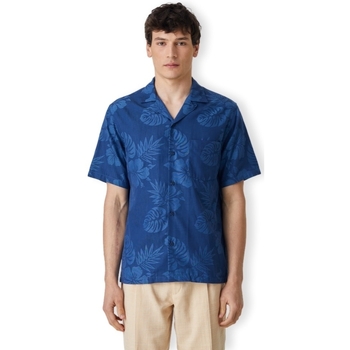 vaatteet Miehet Pitkähihainen paitapusero Portuguese Flannel Island Jaquard Flowers Shirt - Blue Sininen