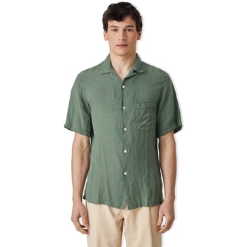 vaatteet Miehet Pitkähihainen paitapusero Portuguese Flannel Linen Camp Collar Shirt - Dry Green Vihreä