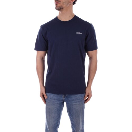 vaatteet Miehet Lyhythihainen t-paita Mc2 Saint Barth DOV0001 Sininen