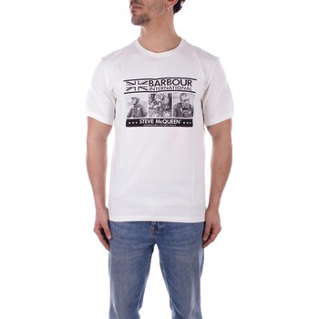 vaatteet Miehet Lyhythihainen t-paita Barbour MTS1247 Valkoinen