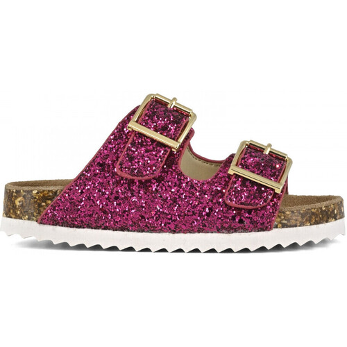 kengät Lapset Sandaalit ja avokkaat Colors of California Glitter sandal 2 buckles Vaaleanpunainen