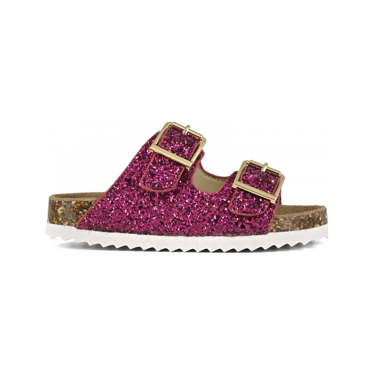 kengät Lapset Sandaalit ja avokkaat Colors of California Glitter sandal 2 buckles Vaaleanpunainen