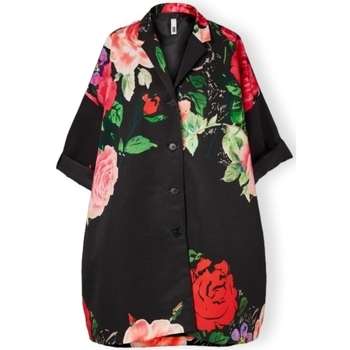 vaatteet Naiset Paksu takki Wendy Trendy Jacket 224039 - Floral Musta