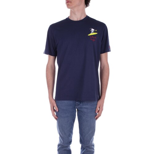 vaatteet Miehet Lyhythihainen t-paita Mc2 Saint Barth TSHM001 Sininen