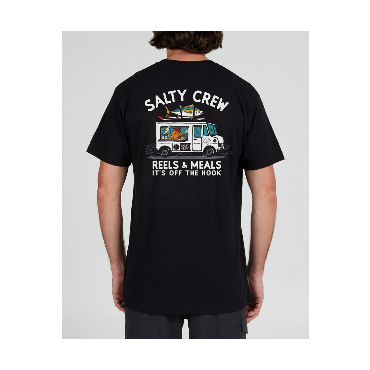 vaatteet Miehet T-paidat & Poolot Salty Crew Reels & meals premium s/s tee Musta