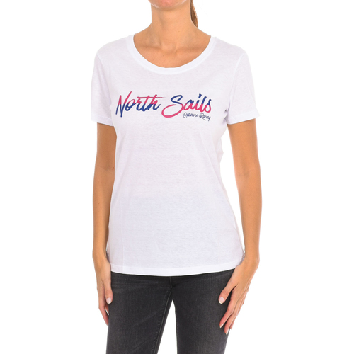 vaatteet Naiset Lyhythihainen t-paita North Sails 9024310-101 Valkoinen