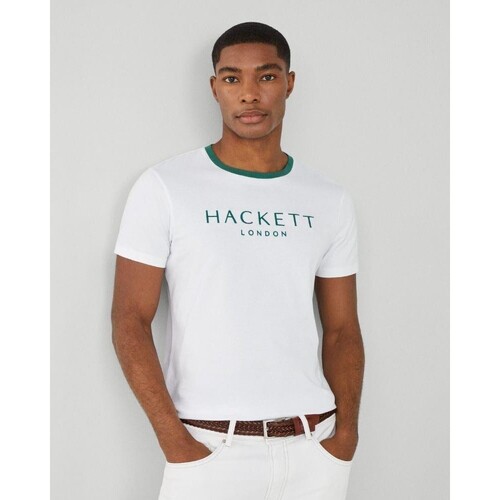 vaatteet Miehet Lyhythihainen t-paita Hackett HM500797 HERITAGE Valkoinen