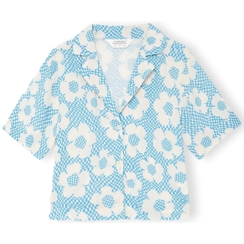 vaatteet Naiset Topit / Puserot Compania Fantastica COMPAÑIA FANTÁSTICA Shirt 12108 - Flowers Sininen