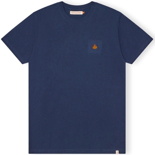 vaatteet Miehet T-paidat & Poolot Revolution T-Shirt Regular 1368 DUC - Navy Mel Sininen
