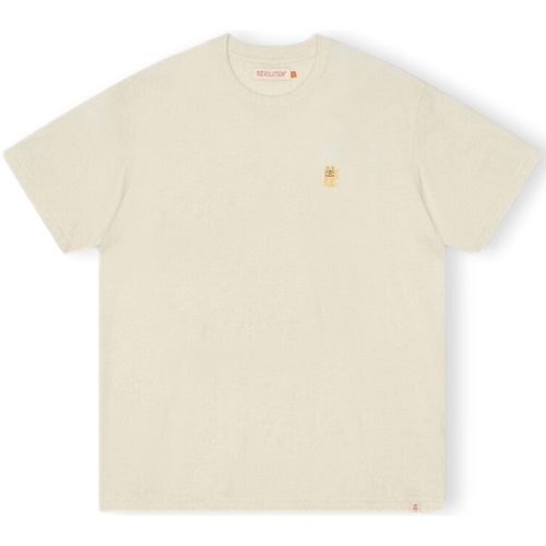 vaatteet Miehet T-paidat & Poolot Revolution T-Shirt Loose 1366 LUC - Offwhite/Mel Valkoinen