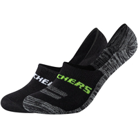 Asusteet / tarvikkeet Varrettomat sukat Skechers 2PPK Mesh Ventilation Footies Socks Musta