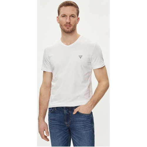 vaatteet Miehet Lyhythihainen t-paita Guess U97M01 KCD31 Valkoinen