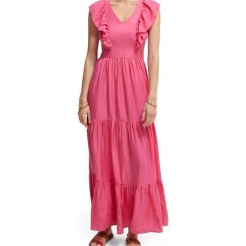 vaatteet Naiset Pitkä mekko Scotch & Soda - 166650 Vaaleanpunainen