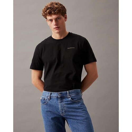 vaatteet Miehet Lyhythihainen t-paita Calvin Klein Jeans J30J325679 Musta