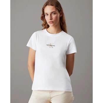vaatteet Naiset T-paidat & Poolot Calvin Klein Jeans J20J223563 Valkoinen