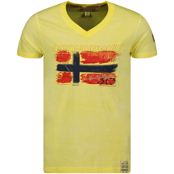 vaatteet Miehet Lyhythihainen t-paita Geo Norway SW1561HGN-LIGHT YELLOW Keltainen