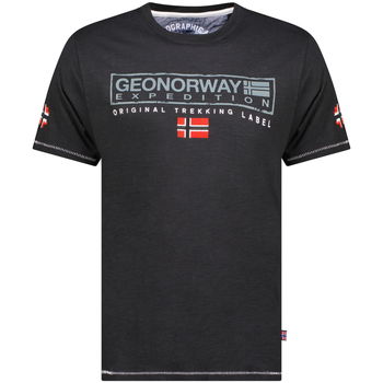 vaatteet Miehet Lyhythihainen t-paita Geo Norway SY1311HGN-Black Musta
