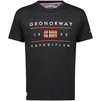 vaatteet Miehet Lyhythihainen t-paita Geo Norway SY1355HGN-Black Musta