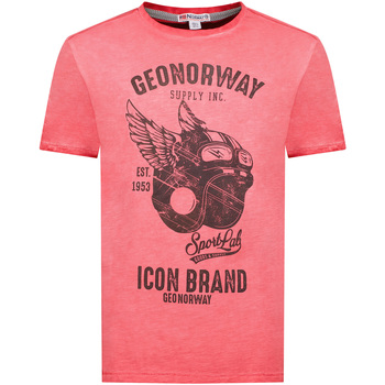 vaatteet Miehet Lyhythihainen t-paita Geo Norway SY1360HGN-Red Vaaleanpunainen