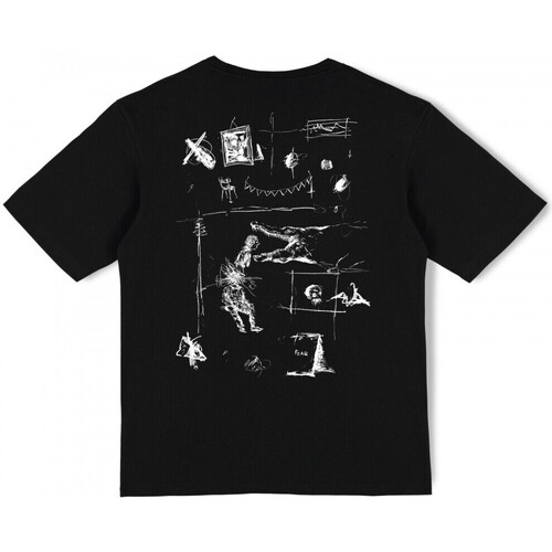 vaatteet Miehet T-paidat & Poolot Poetic Collective Fear sketch t-shirt Musta