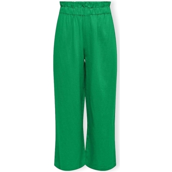 vaatteet Naiset Housut Only Solvi-Caro Linen Trousers - Green Bee Vihreä