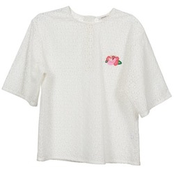 vaatteet Naiset Topit / Puserot Manoush FLOWER BADGE Valkoinen