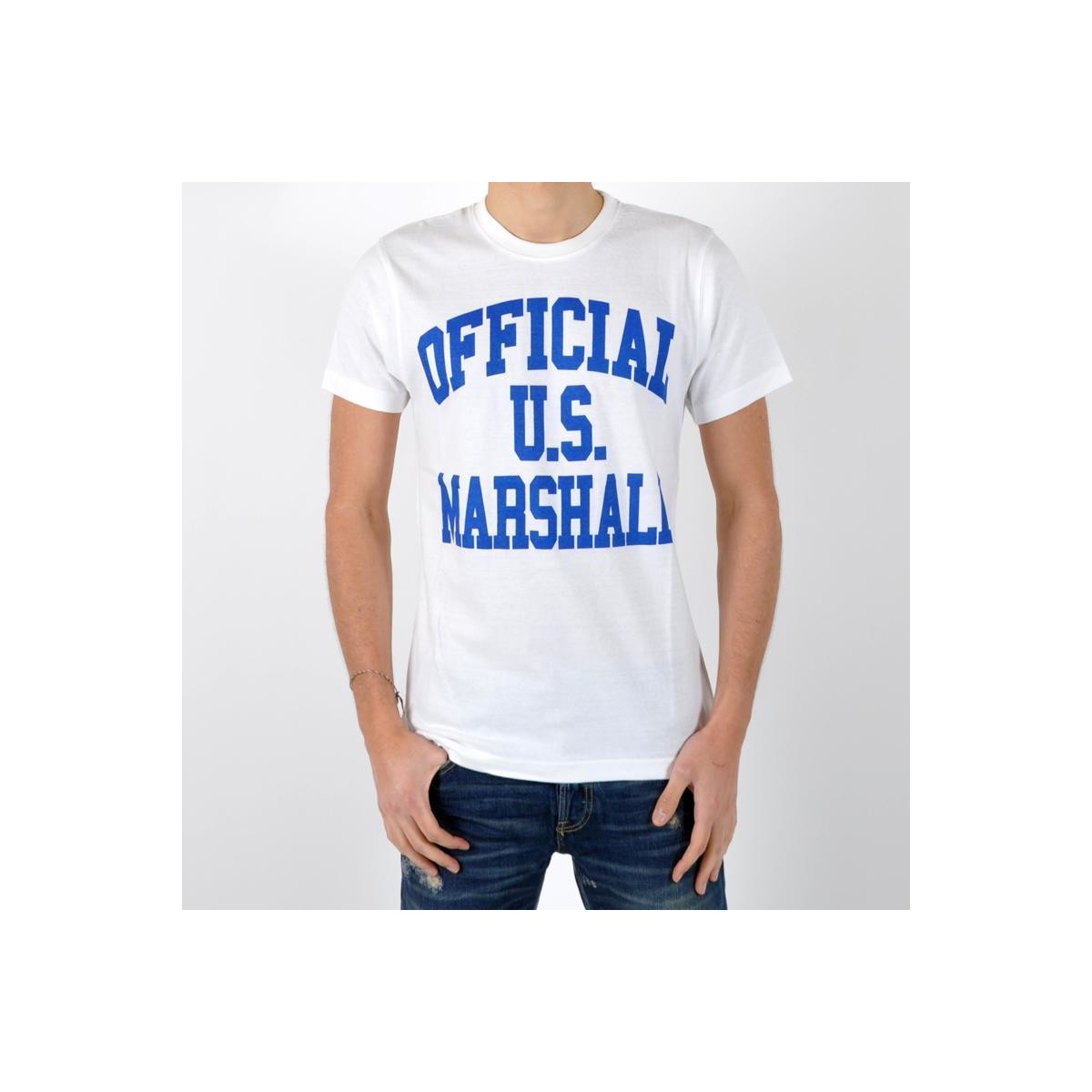 vaatteet Miehet Lyhythihainen t-paita U.S Marshall 15489 Valkoinen