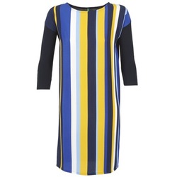 vaatteet Naiset Lyhyt mekko Benetton VAGODA Sininen / Keltainen / Valkoinen