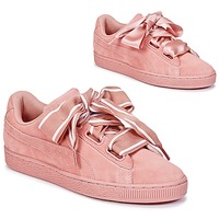 kengät Naiset Matalavartiset tennarit Puma Basket Heart Satin Vaaleanpunainen