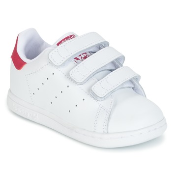 kengät Tytöt Matalavartiset tennarit adidas Originals STAN SMITH CF I Valkoinen / Vaaleanpunainen
