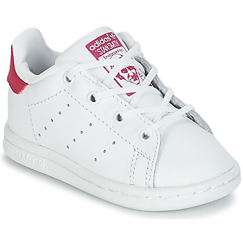 kengät Tytöt Matalavartiset tennarit adidas Originals STAN SMITH I Valkoinen / Vaaleanpunainen