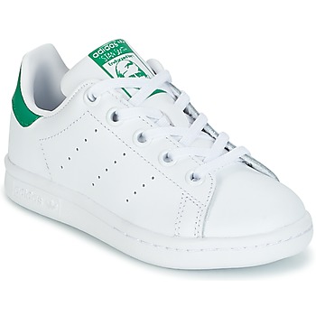 kengät Lapset Matalavartiset tennarit adidas Originals STAN SMITH C Valkoinen / Vihreä