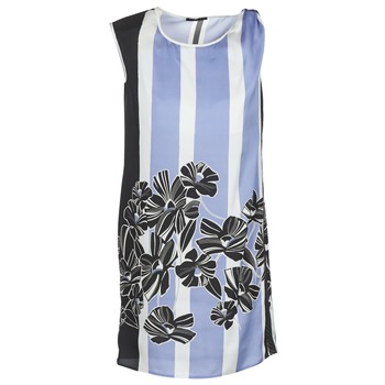 vaatteet Naiset Lyhyt mekko Sisley LAPOLLA Sininen / Valkoinen / Musta