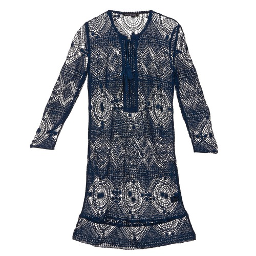 vaatteet Naiset Lyhyt mekko Antik Batik LEANE Laivastonsininen