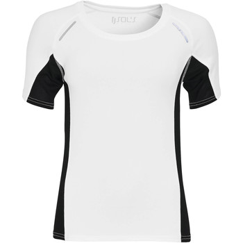 vaatteet Naiset Lyhythihainen t-paita Sols CAMISETA RUNNING MANGA CORTA MUJER Valkoinen